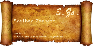 Sreiber Zsanett névjegykártya